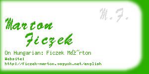 marton ficzek business card